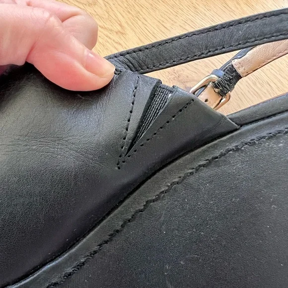 Pour La Victoire Black Leather Wedges Size 8.5 - Picture 5 of 11